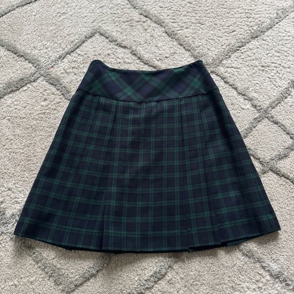 Brooks Brothers Blue & Green Plaid Academic school girl Wool Skirt 4 - Picture 1 of 6